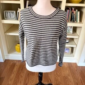 Madewell Seagrove Pullover Sweater Stripe XS Blue White Coastal Nautical Preppy